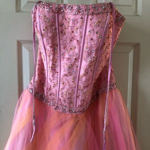 Pink & orange prom dress